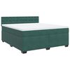 vidaXL Pat box spring cu saltea, verde &icirc;nchis, 180x200 cm, catifea