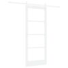 vidaXL Ușă glisantă ORKDAL Alb 83 x 202 cm Lemn masiv de pin și sticlă