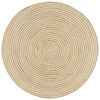 vidaXL Covor lucrat manual cu model spiralat, alb, 150 cm, iută