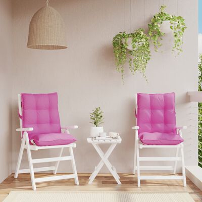 vidaXL Perne pentru scaune cu spătar mic, 2 buc., roz, textil oxford