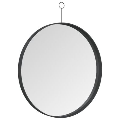 vidaXL Oglindă suspendată cu agățătoare, negru, 50 cm