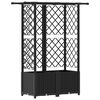 vidaXL Pat Ridicat cu Trellis și Acoperiș Negru 124,5 x 40 x 138 cm PP