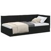 vidaXL Cadru de pat colțar cu headboard Negru 90 x 200 cm țesătură
