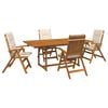 vidaXL Set de dining pentru grădină cu 5 piese natural