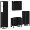 vidaXL Set de mobilier pentru baie 4 pcs Stejar Negru Lemn compozit