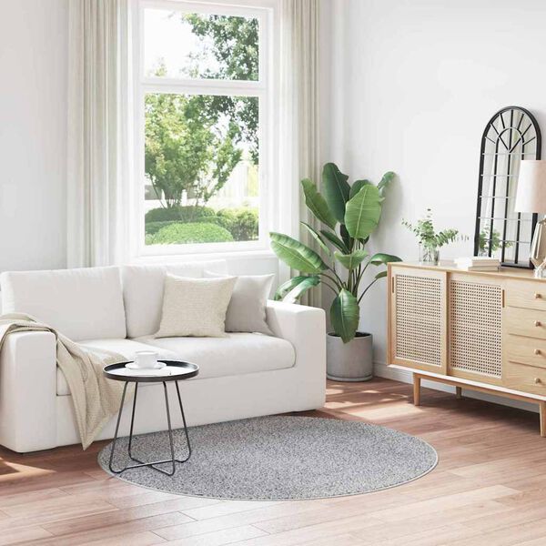 vidaXL Covor Shaggy Antiderapant Gri 160 x 160 cm PP