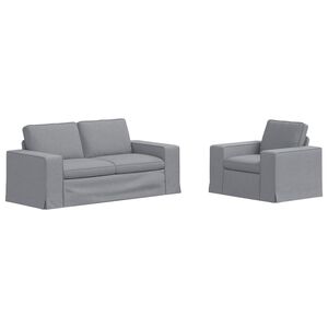 vidaXL Set de canapea 2 buc. Gri deschis țesătură