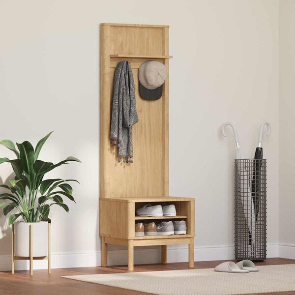 vidaXL Dulap pentru hol cu raft FLORO Maroniu cerat 50 x 40 x 158 cm