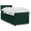 vidaXL Pat box spring cu saltea, verde &icirc;nchis, 100x200 cm, catifea