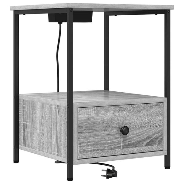 vidaXL Dulap de noapte Gri Sonoma 42 x 41 x 56 cm Lemn compozit