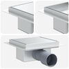 vidaXL 2 &icirc;n 1 Drenaj pentru duș Argintiu 15 x 15 cm