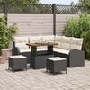 vidaXL Set de canapele pentru grădină cu pernă 8 pcs Negru Rattan poli