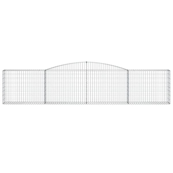 vidaXL Coșuri gabion arcuite 4 buc, 400x30x80/100 cm, fier galvanizat