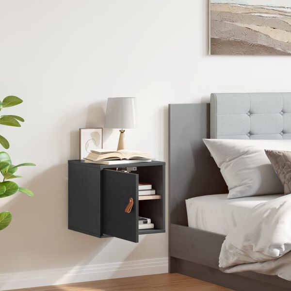 vidaXL Dulap de perete, gri, 31,5x30x30 cm, lemn masiv de pin