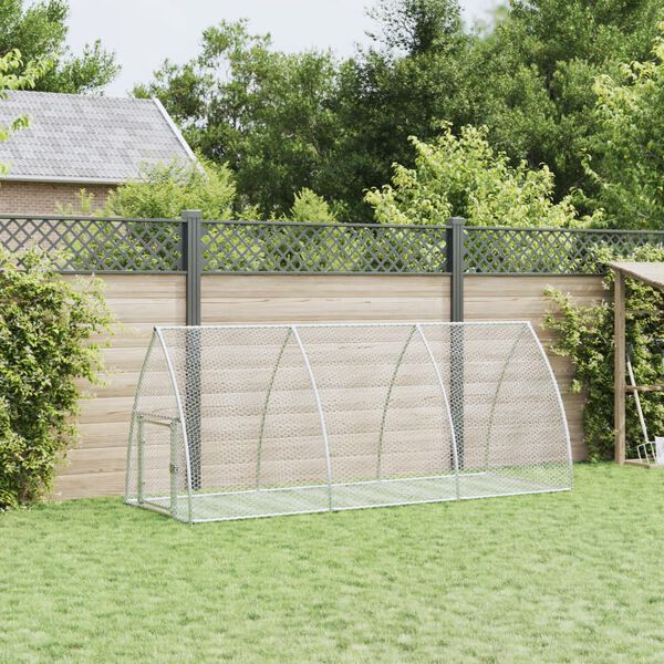 vidaXL Cușcă de iepuri, argintiu, 105x300x120 cm, oțel galvanizat