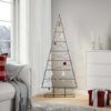 vidaXL Brad de Crăciun din metal pentru decor, negru, 150 cm