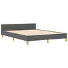 vidaXL Cadru de pat cu headboard Gri &icirc;nchis 140 x 200 cm țesătură