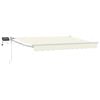vidaXL Marchiză retractabilă manuală cu led-uri Crema și Alb 3 x 2,5 m