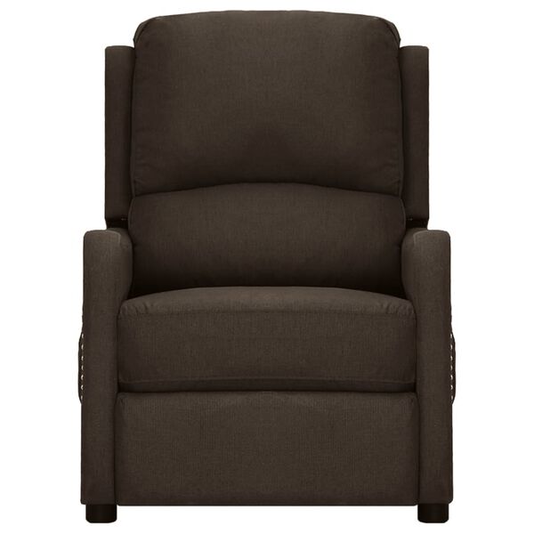 vidaXL Fotoliu de masaj electric, maro închis, material textil