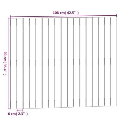 vidaXL Tăblie de pat pentru perete, negru, 108x3x90 cm, lemn masiv pin