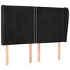 vidaXL Tăblie de pat cu aripioare, negru, 147x23x118/128 cm, catifea