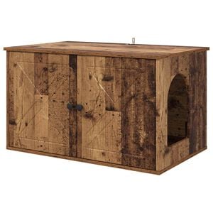 vidaXL Casa pentru pisici Lemn vechi 85 x 55 x 50,5 cm Lemn prelucrat