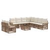 vidaXL Set de canapele pentru grădină 10 pcs Bej poliratan
