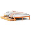 vidaXL Cadru pat cu sertare maro ceruit, 140x190 cm, lemn masiv de pin