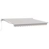 vidaXL Copertină retractabilă Gri deschis și alb. 350 x 250 cm