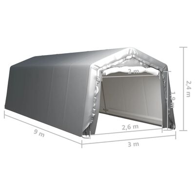 vidaXL Cort de depozitare, gri, 300x900 cm, oțel
