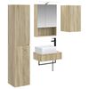 vidaXL Set de mobilier pentru baie 5 pcs Stejar Sonoma