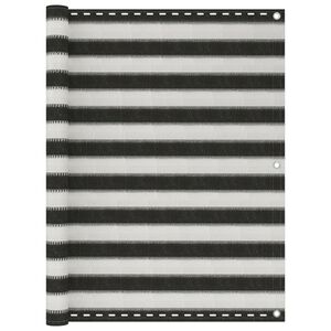 vidaXL Paravan pentru balcon, antracit și alb, 120 x 400 cm, HDPE