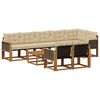 vidaXL Set de canapele de exterior 9 buc. Natural și Bej