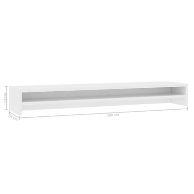 vidaXL Suport monitor, alb, 100 x 24 x 13 cm, PAL