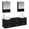 vidaXL Set de mobilier pentru baie 5 buc. Stejar Negru