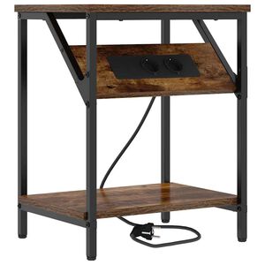 vidaXL Dulap de noapte Stejar fumuriu 38 x 30 x 48 cm Lemn compozit