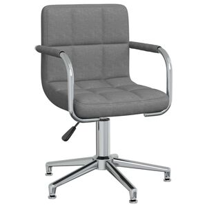 vidaXL Scaun de birou pivotant, gri deschis, material textil