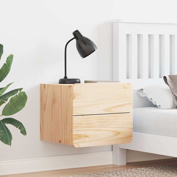 vidaXL Noptieră cu sertar Maro 39 x 34 x 33 cm Lemn masiv de pin