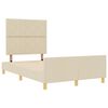 vidaXL Cadru de pat cu headboard Crem 120 x 200 cm țesătură