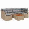 vidaXL Set de canapele pentru grădină cu pernă 7 pcs Bej Rattan poli