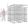 vidaXL Padoc pentru c&acirc;ini de exterior cu acoperiș, 3,69 m&sup2;, oțel