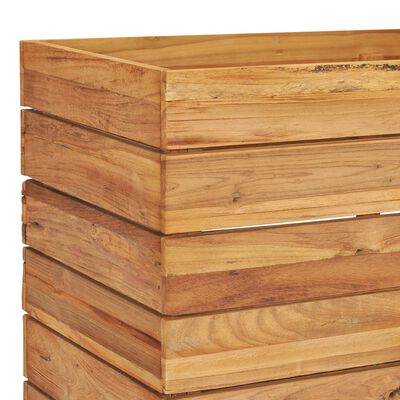 vidaXL Strat înălțat, 100x40x55 cm, lemn de tec reciclat și oțel