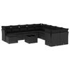 vidaXL Set canapele de grădină, 12 piese, cu perne, negru, poliratan