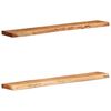 vidaXL Rafturi de perete 2 buc 100x20x3,5 cm Lemn masiv de salc&acirc;m