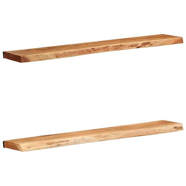 vidaXL Rafturi de perete 2 buc 100x20x3,5 cm Lemn masiv de salc&acirc;m
