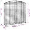 vidaXL Coș gabion arcuit, 200x50x180/200 cm, fier galvanizat
