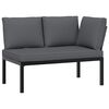 vidaXL Set mobilier de grădină cu perne, 4 piese, negru, aluminiu