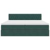 vidaXL Pat cu storage cu saltea cu headboard Verde &icirc;nchis 100 x 200 cm