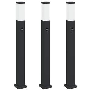 vidaXL St&acirc;lpi iluminatori cu senzor, 3 buc., 80 cm, negru, IP44