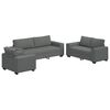 vidaXL Set de canapele cu perne, 3 piese, gri &icirc;nchis, textil